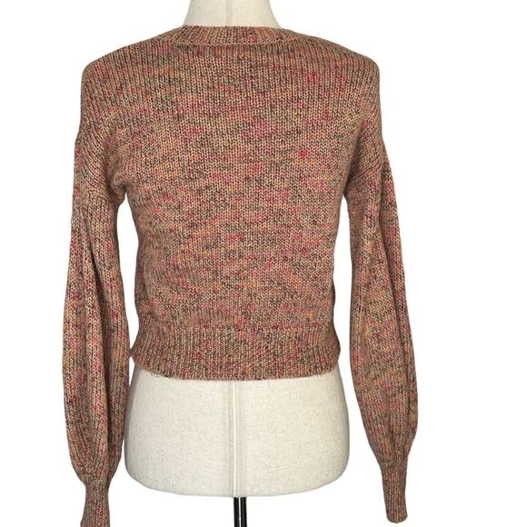 Intermix Vanessa Pink Puff Sleeve Cropped Sweater| Size S - Picture 5 of 10